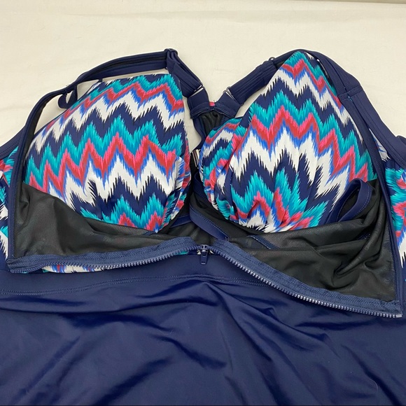 Swimsuits For All Bra Size Zip Front Tankini 46C - Picture 4 of 12